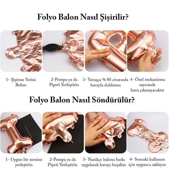 FOLYO RAKAM BALON 34 İNÇ ROSE GOLD 1