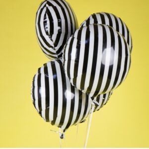 SİYAH BEYAZ YUVARLAK FOLYO BALON