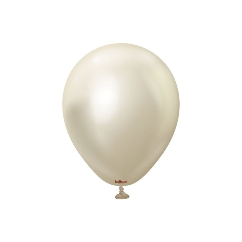 MIRROR (KROM) BALON KALİSAN 5 İNÇ BEYAZ ALTIN 100'LÜ