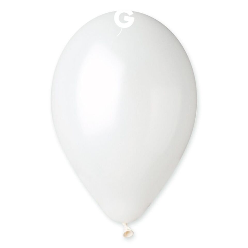 11''METALİK BEYAZ BALON 100'LÜ