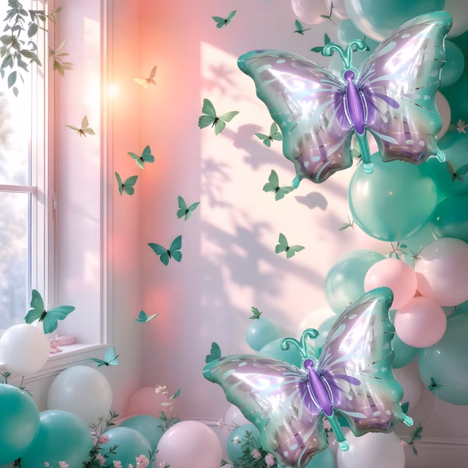 YEŞİL  MOR KELEBEK FOLYO BALON 8323