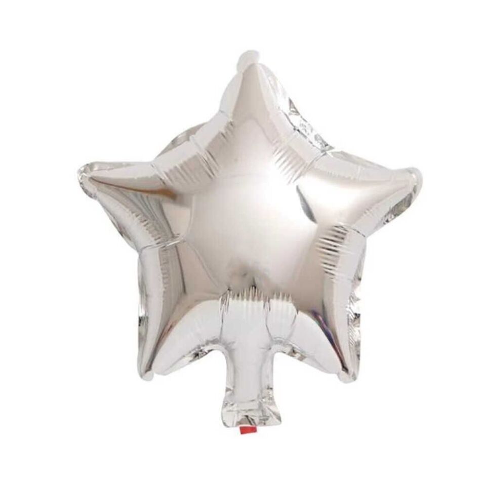 5''GÜMÜŞ YILDIZ FOLYO BALON 50 Lİ