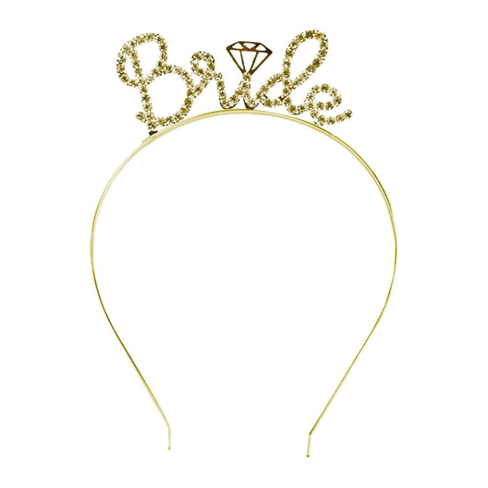 BRİDE METAL TAÇ TAŞLI GOLD