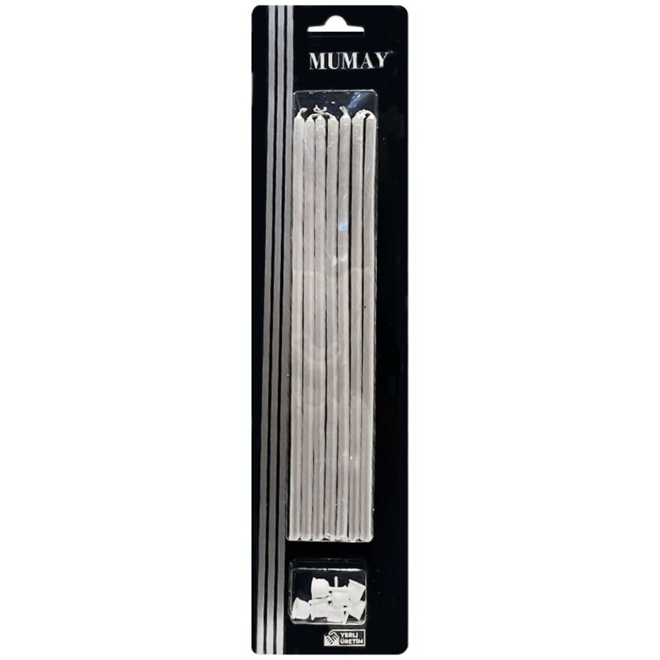 İNCE UZUN MUM BEYAZ 20cm