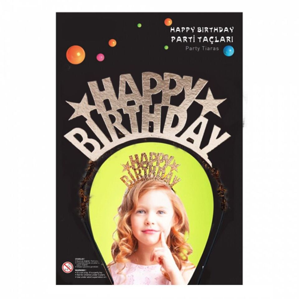 HAPPY BİRTHDAY KARTON TAÇ ROSE GOLD
