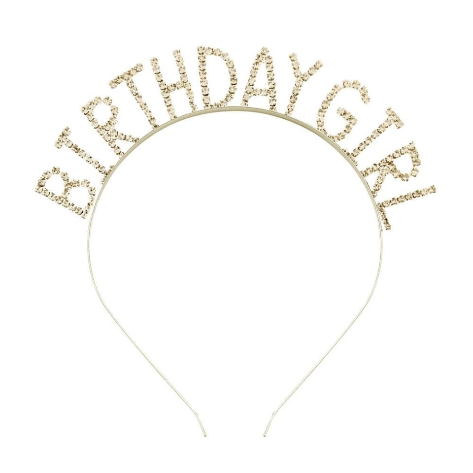 BİRTHDAY GİRL METAL TAŞLI TAÇ GOLD