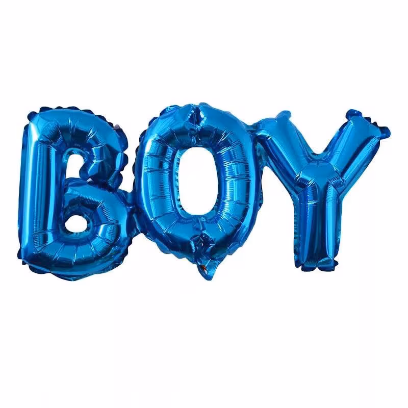 Boy Mavi Yazı Folyo Balon