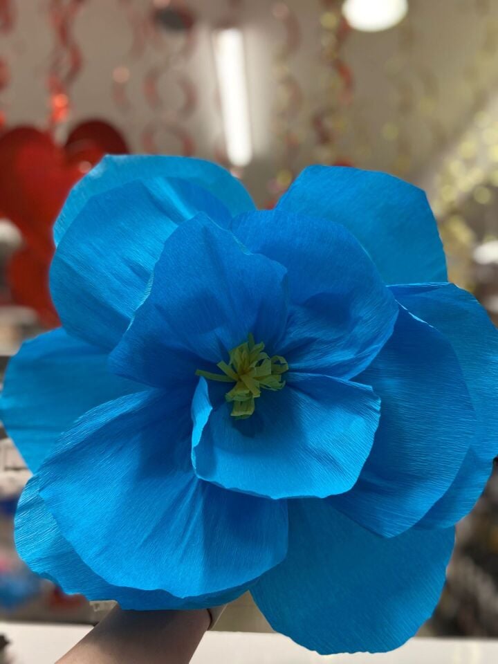 45*45 CM KOYU MAVİ DEKORATİF ÇİÇEK