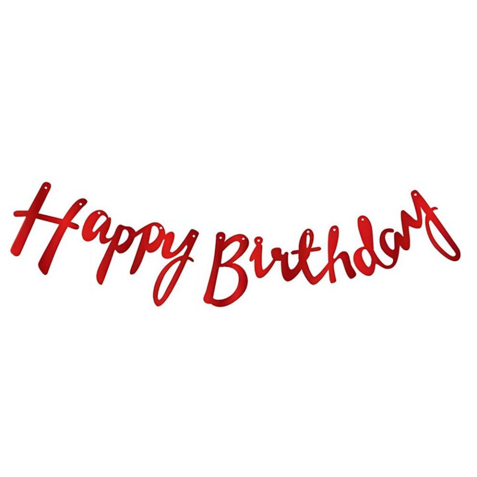 KALİGRAFİ BANNER HAPPY BİRTHDAY KIRMIZI